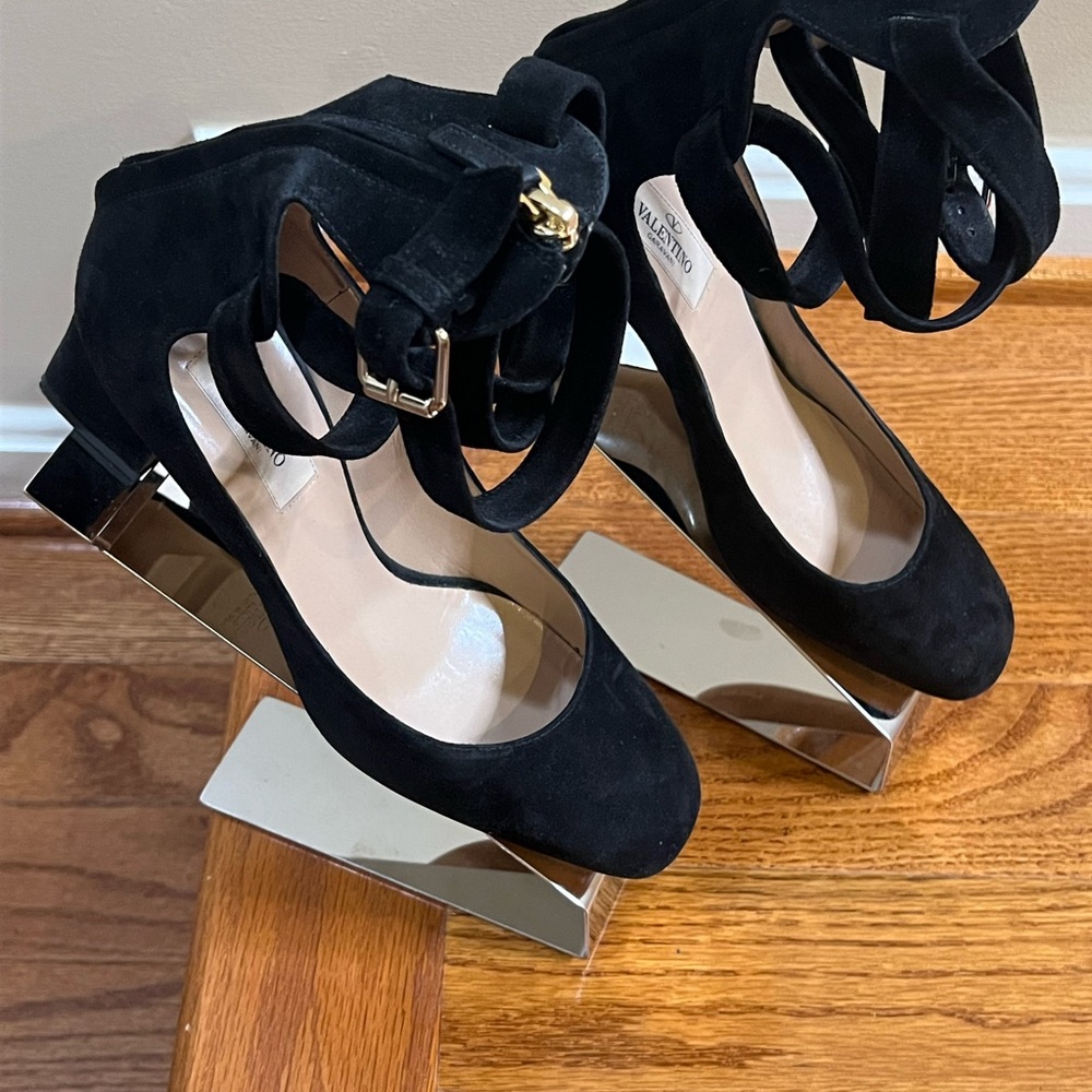 Valentino Black Suede Heels